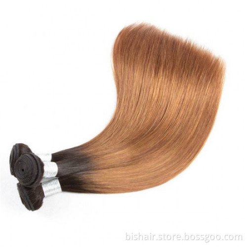 BIS Straight 1B/30 Ombre Bundles With Closure Brazilian Bundles With Closure 100% Remy Hair T Part 4x4 Closure With Bundles